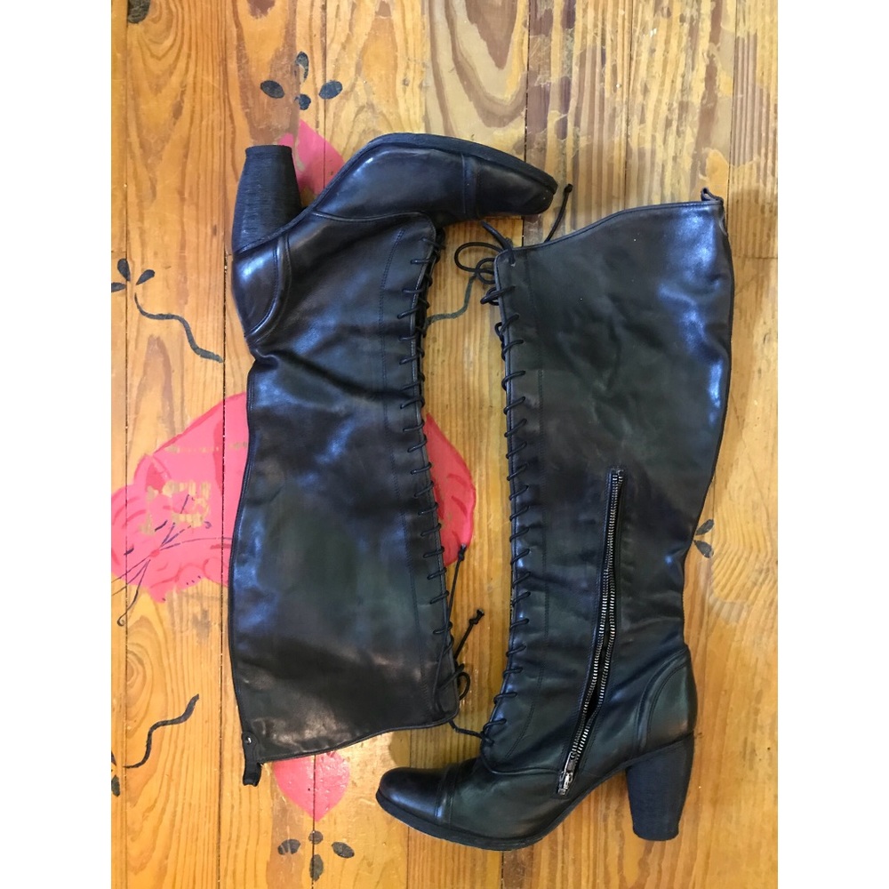 All Saints lace up leather boots size 10
